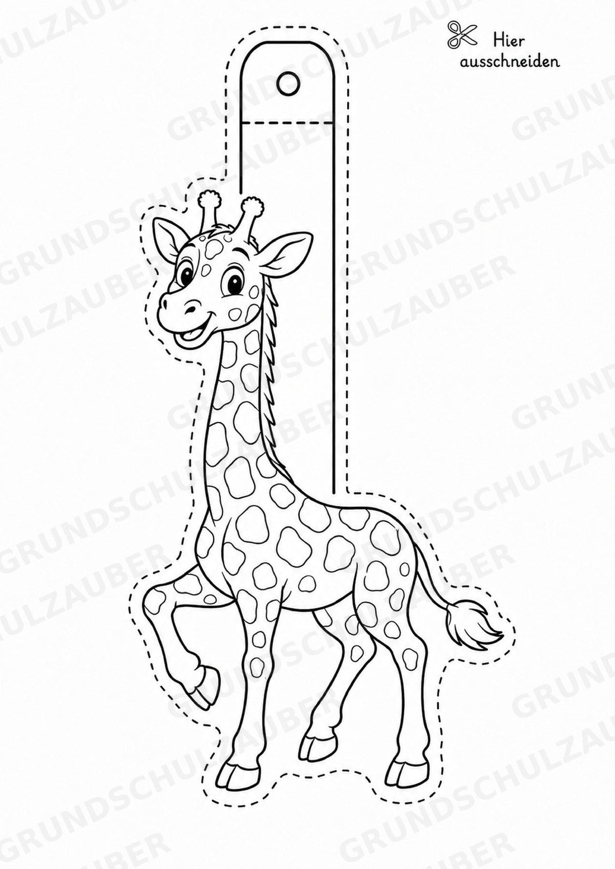 Giraffe – Fensterdeko – Basteln – Ausmalbild – Ausschneiden – 15 Vorlagen – Materialseite 11