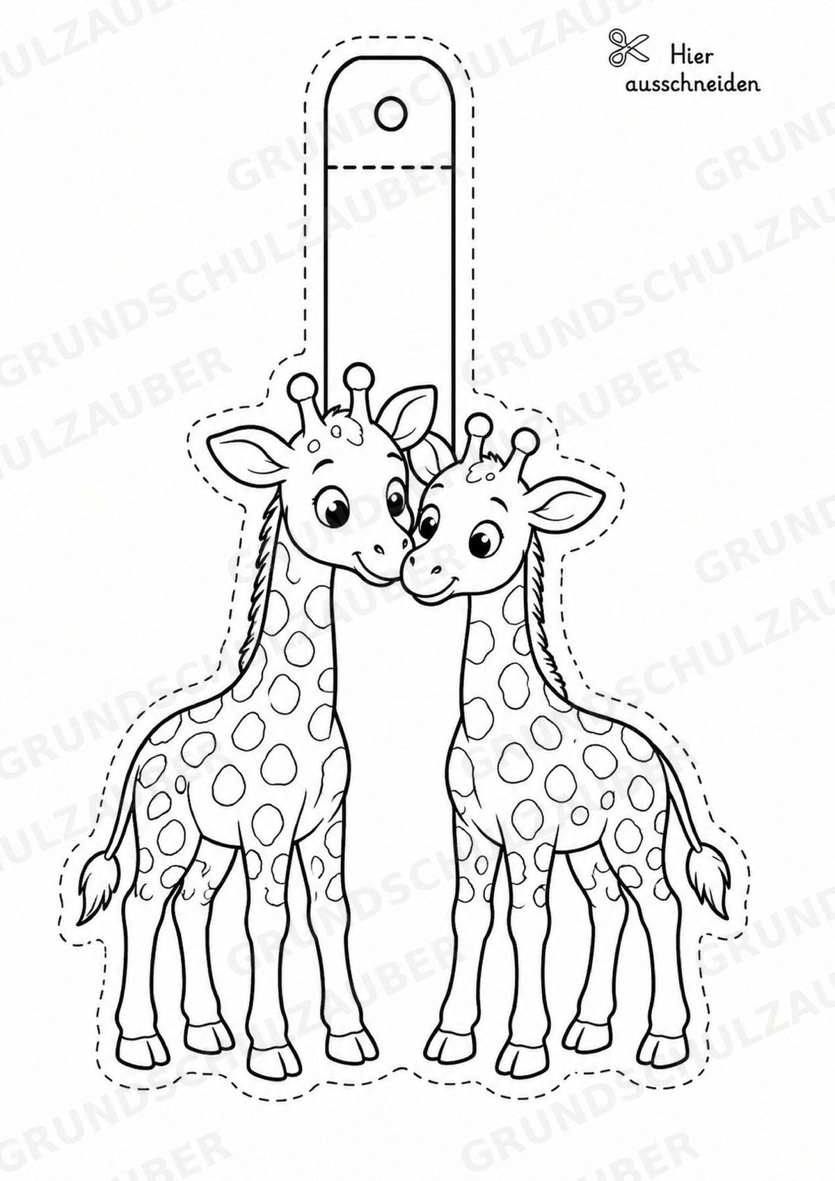 Giraffe – Fensterdeko – Basteln – Ausmalbild – Ausschneiden – 15 Vorlagen – Materialseite 12