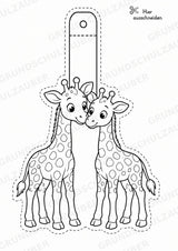 Giraffe – Fensterdeko – Basteln – Ausmalbild – Ausschneiden – 15 Vorlagen – Materialseite 12