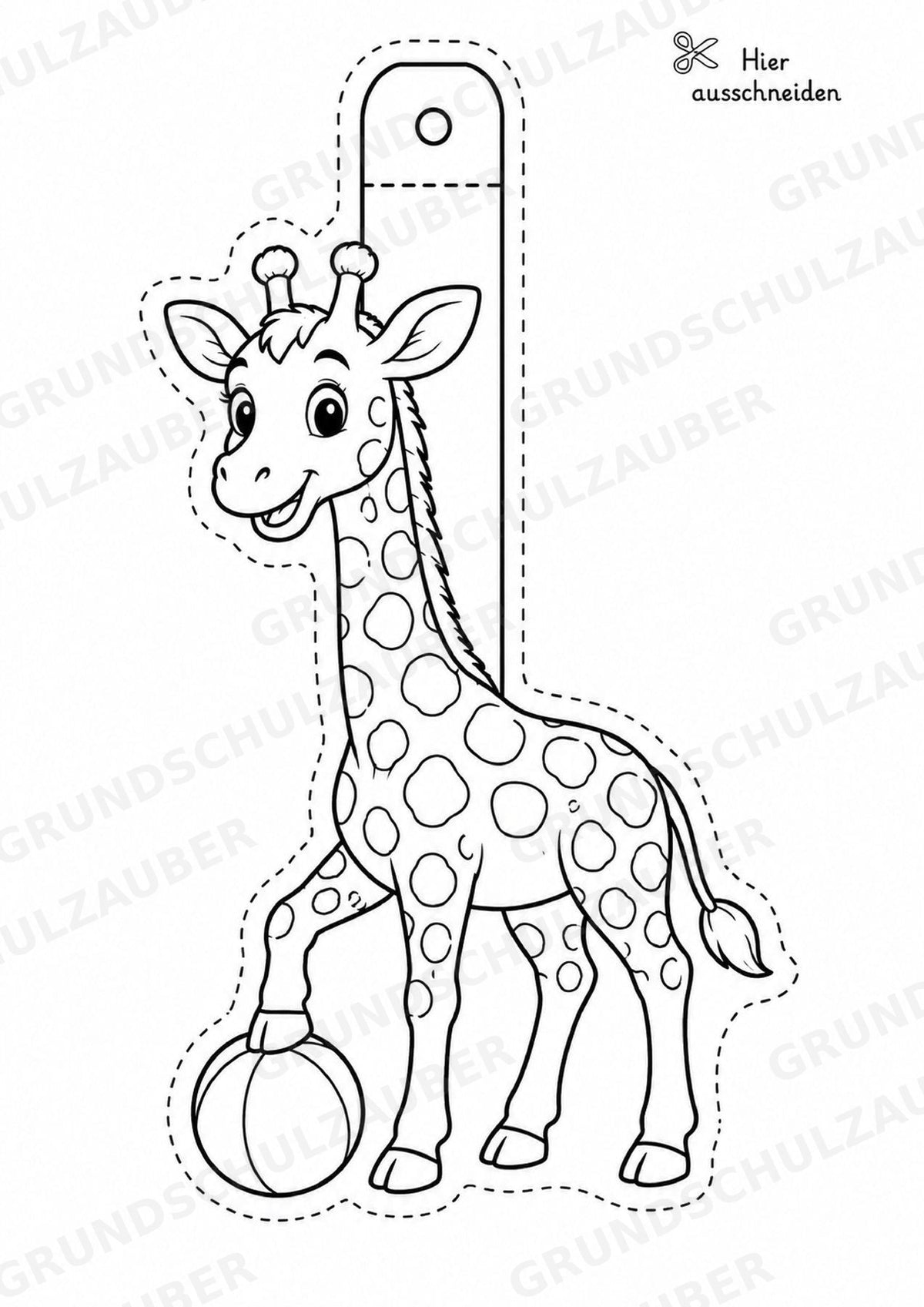 Giraffe – Fensterdeko – Basteln – Ausmalbild – Ausschneiden – 15 Vorlagen – Materialseite 13