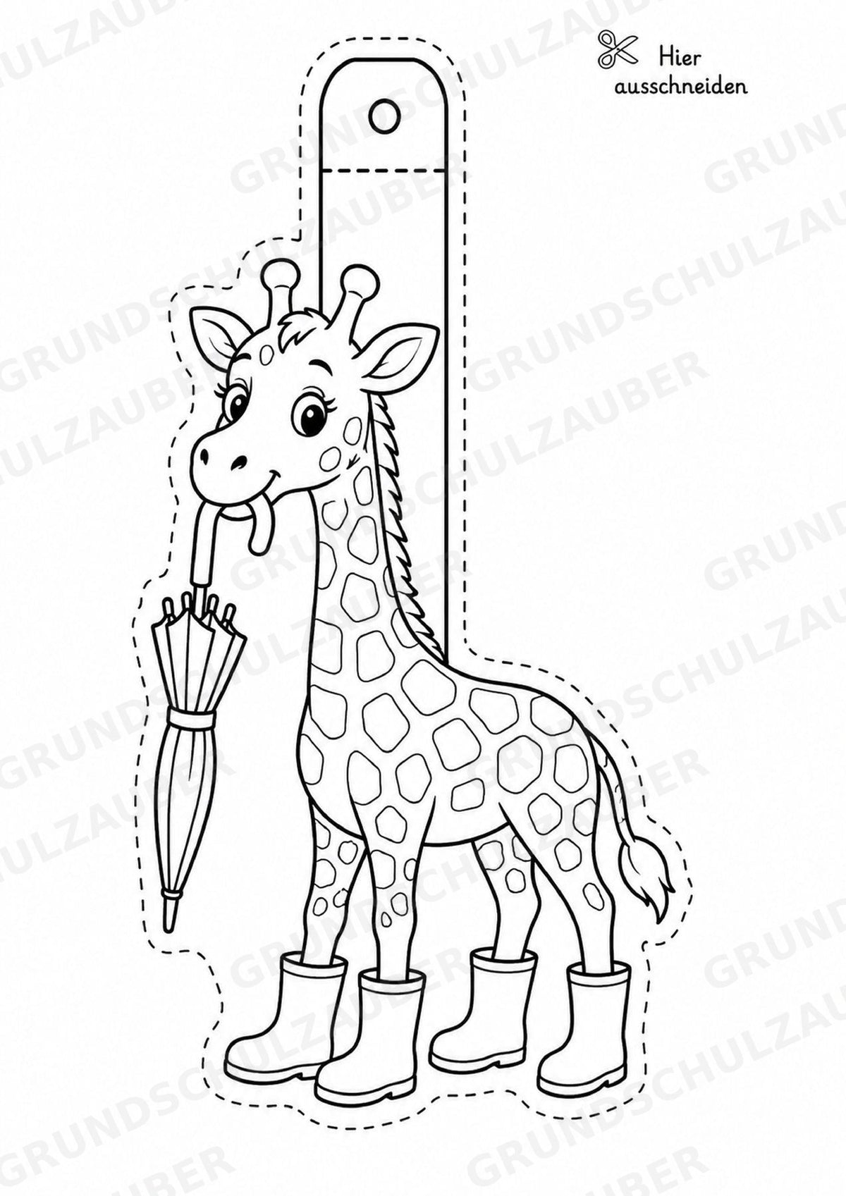 Giraffe – Fensterdeko – Basteln – Ausmalbild – Ausschneiden – 15 Vorlagen – Materialseite 14