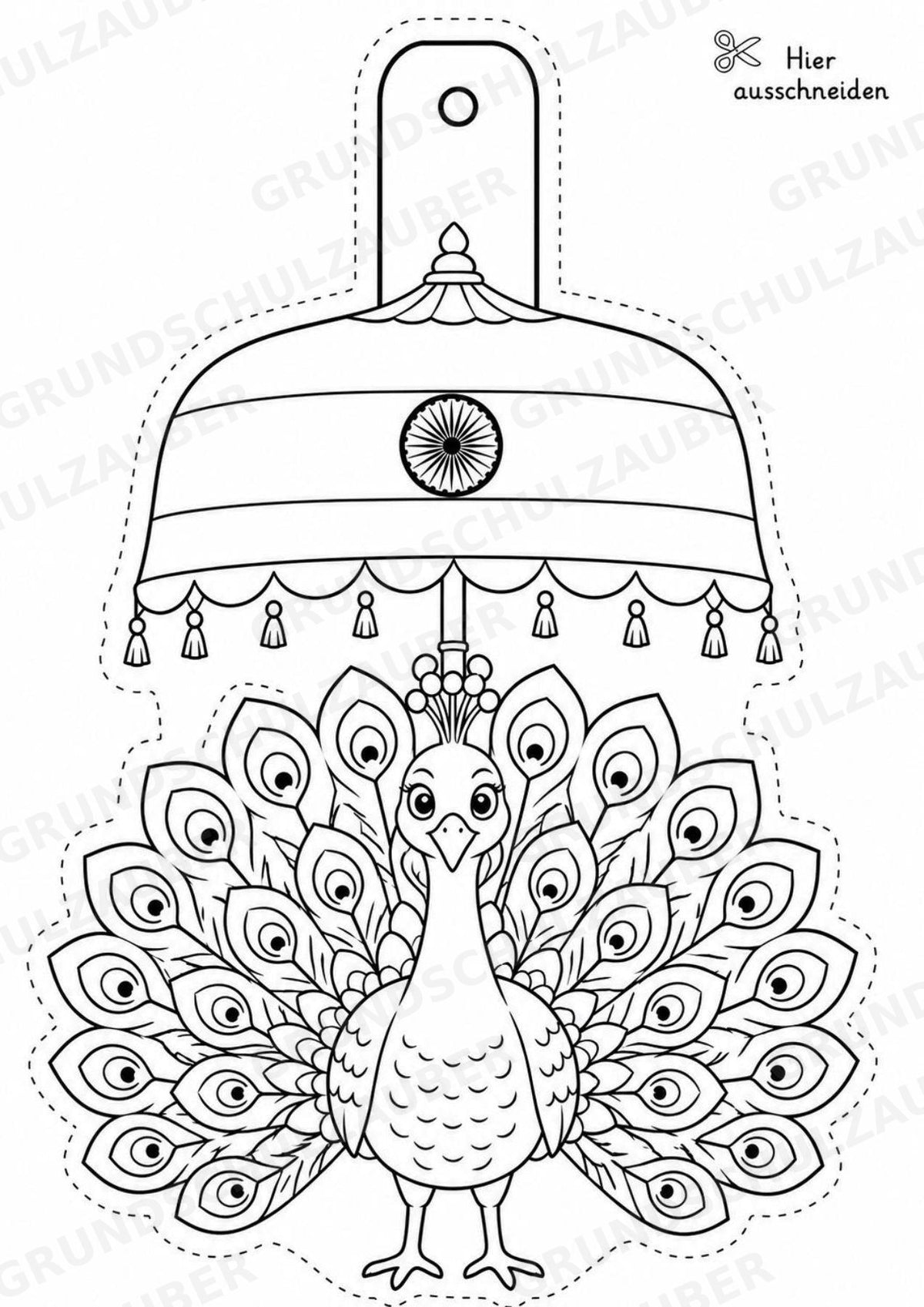 Indien – Fensterdeko – Basteln – Ausmalbild – Ausschneiden – 15 Vorlagen – Materialseite 5