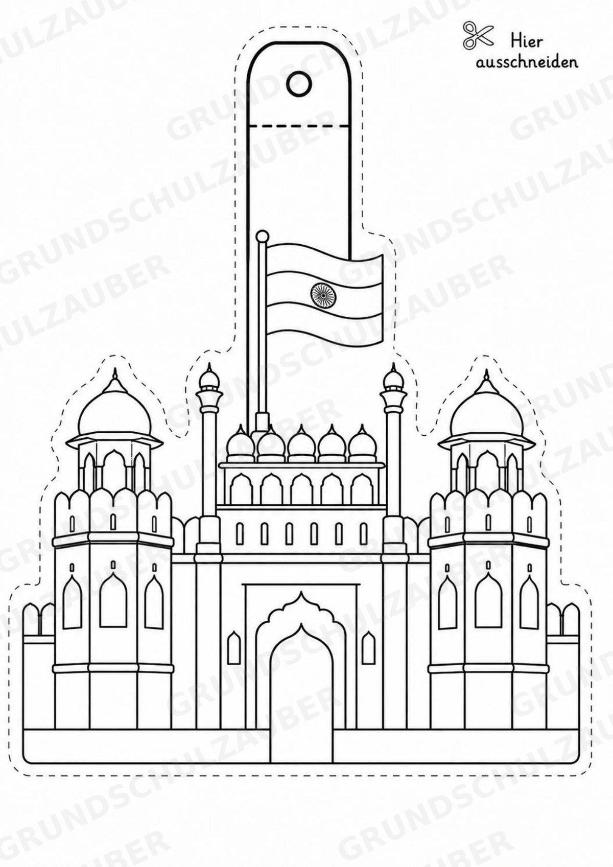 Indien – Fensterdeko – Basteln – Ausmalbild – Ausschneiden – 15 Vorlagen – Materialseite 7