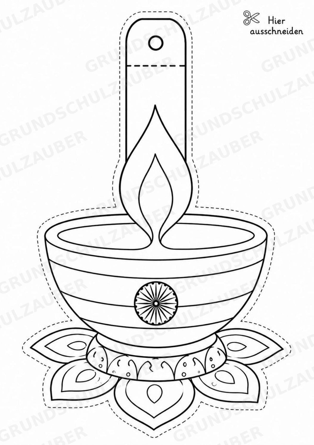 Indien – Fensterdeko – Basteln – Ausmalbild – Ausschneiden – 15 Vorlagen – Materialseite 8