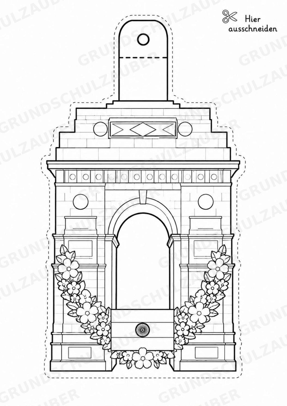 Indien – Fensterdeko – Basteln – Ausmalbild – Ausschneiden – 15 Vorlagen – Materialseite 15