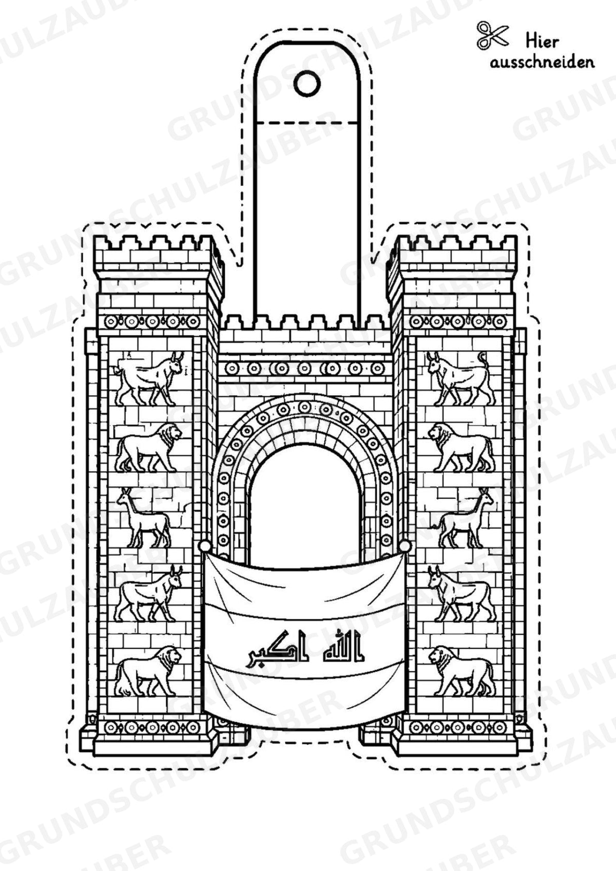 Irak – Fensterdeko – Basteln – Ausmalbild – Ausschneiden – 15 Vorlagen – Materialseite 3