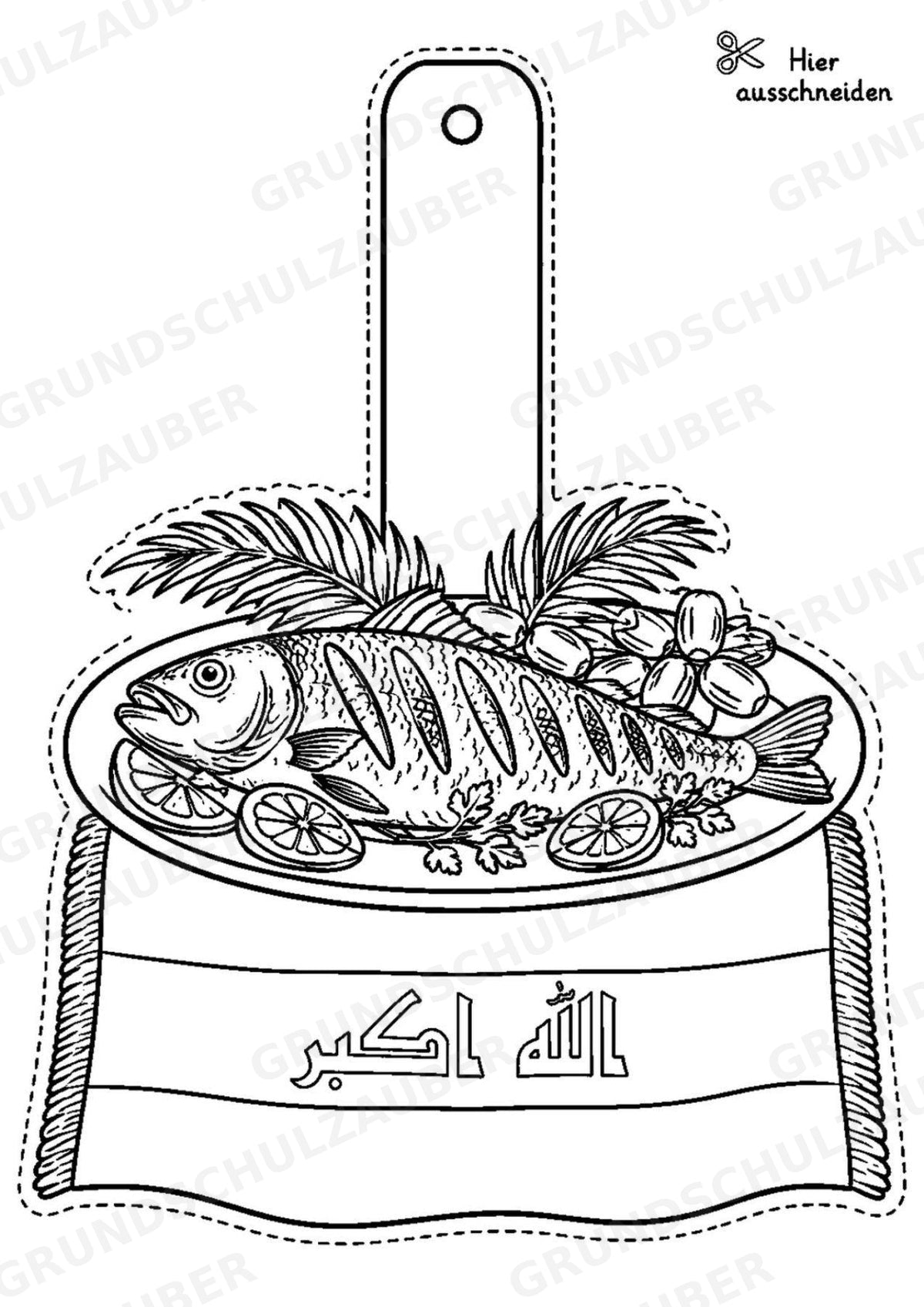 Irak – Fensterdeko – Basteln – Ausmalbild – Ausschneiden – 15 Vorlagen – Materialseite 13