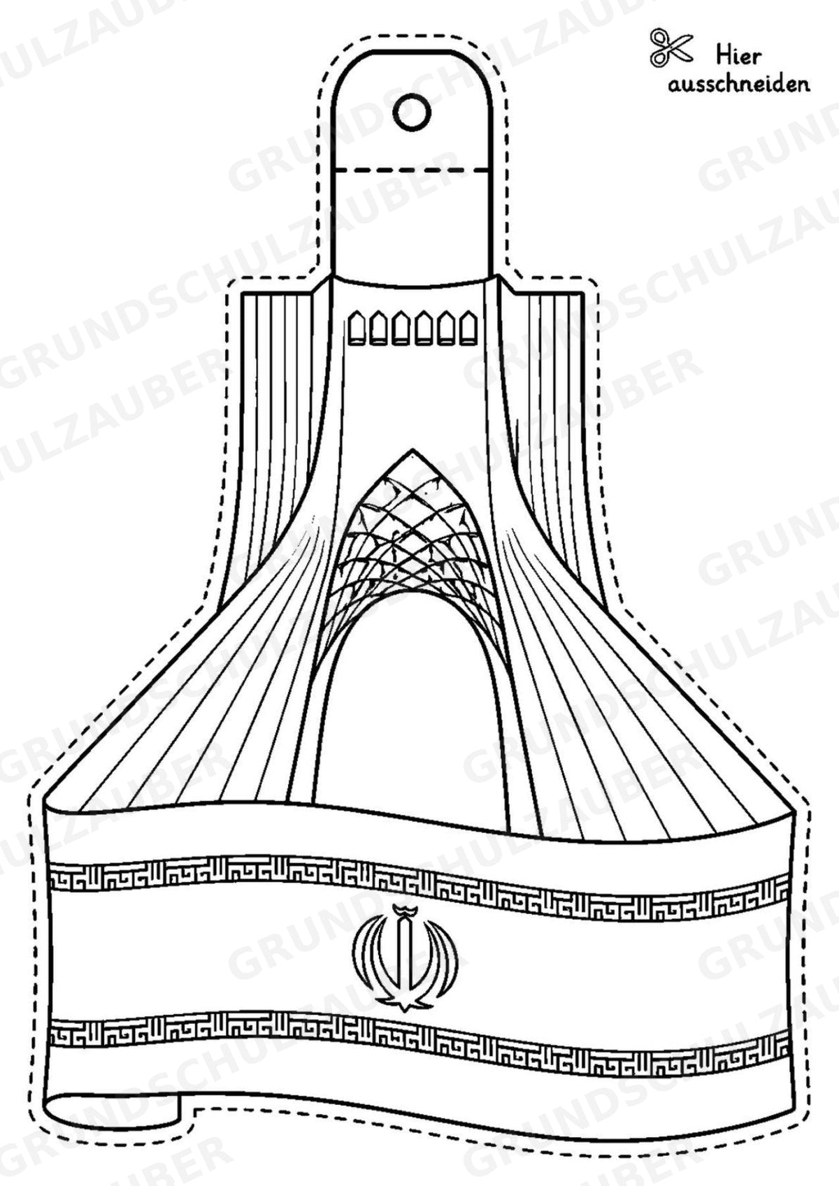 Iran – Fensterdeko – Basteln – Ausmalbild – Ausschneiden – 15 Vorlagen – Materialseite 2