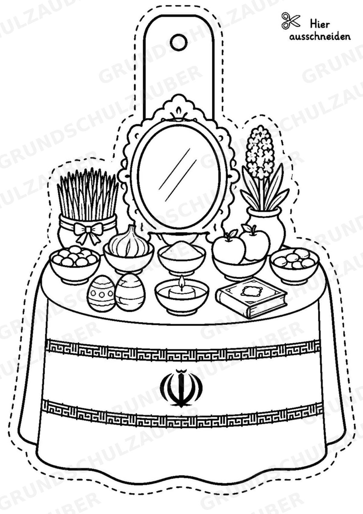 Iran – Fensterdeko – Basteln – Ausmalbild – Ausschneiden – 15 Vorlagen – Materialseite 8