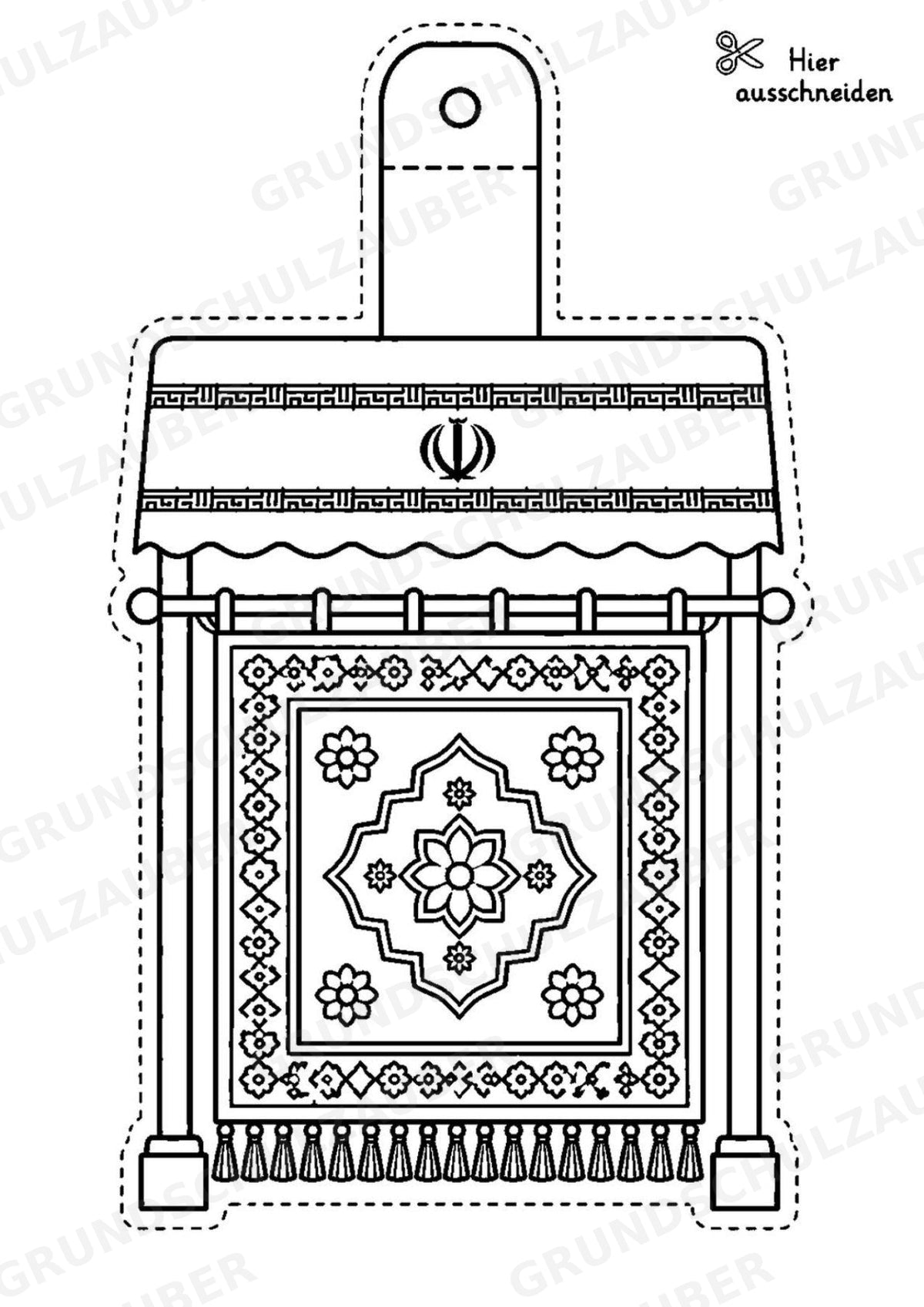 Iran – Fensterdeko – Basteln – Ausmalbild – Ausschneiden – 15 Vorlagen – Materialseite 9