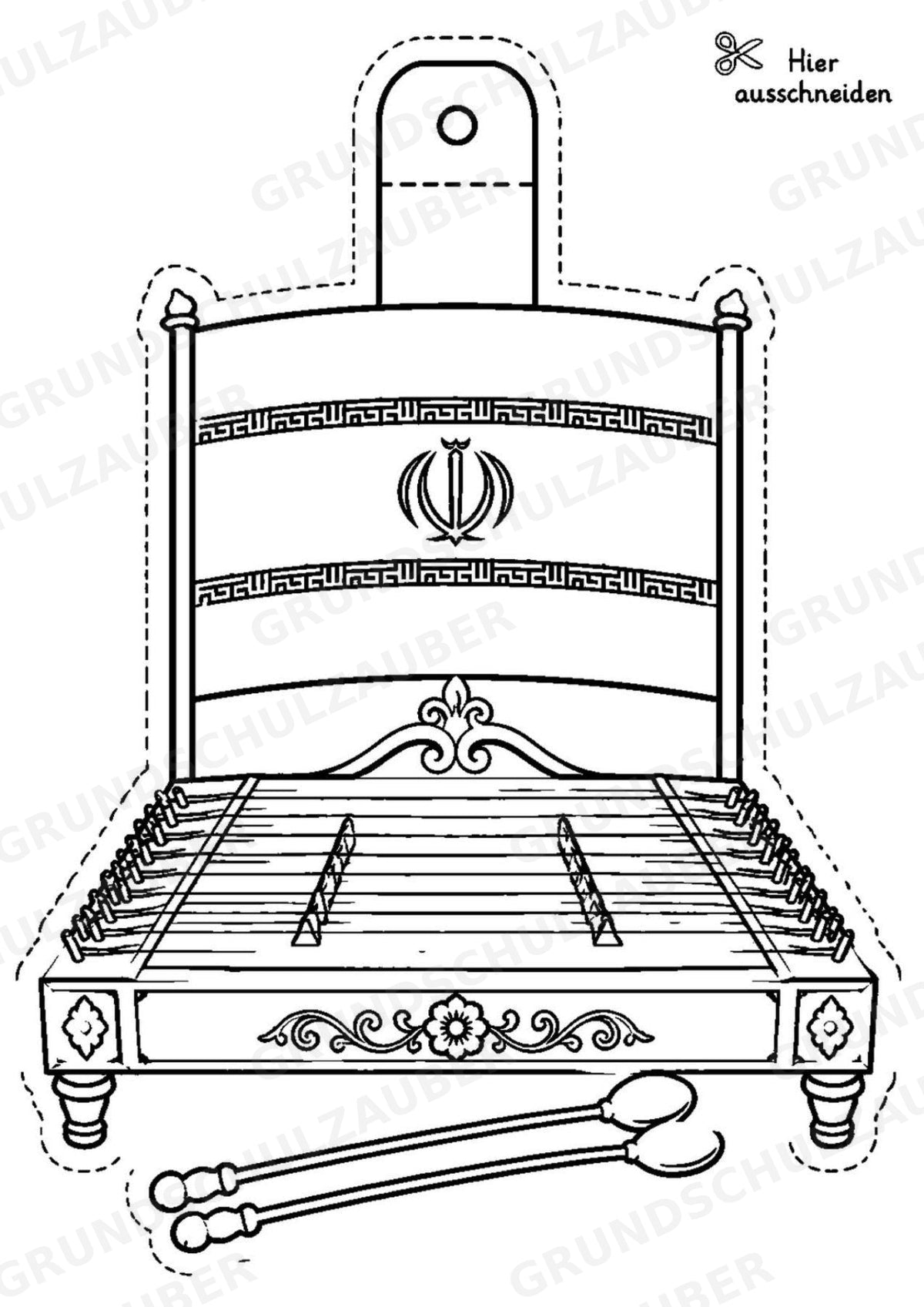 Iran – Fensterdeko – Basteln – Ausmalbild – Ausschneiden – 15 Vorlagen – Materialseite 10