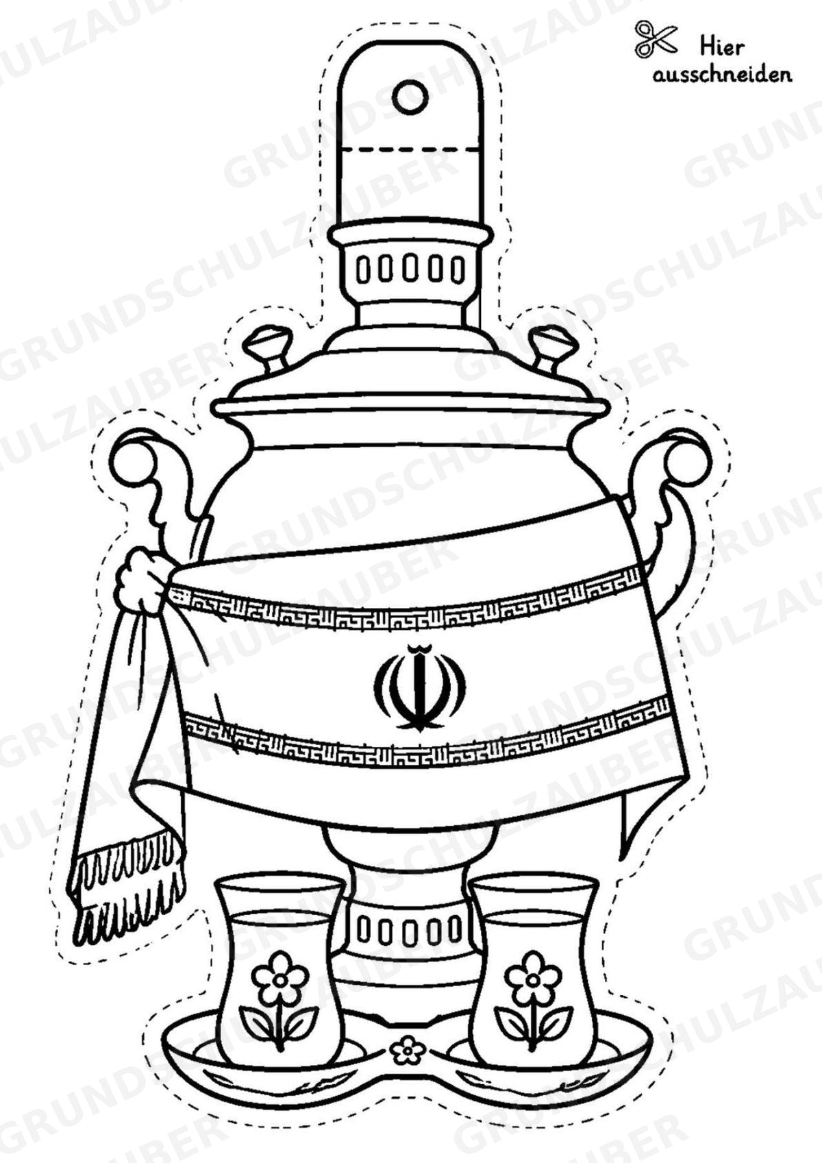 Iran – Fensterdeko – Basteln – Ausmalbild – Ausschneiden – 15 Vorlagen – Materialseite 11
