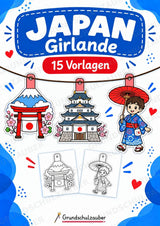 Japan – Fensterdeko – Basteln – Ausmalbild – Ausschneiden – 15 Vorlagen – Cover