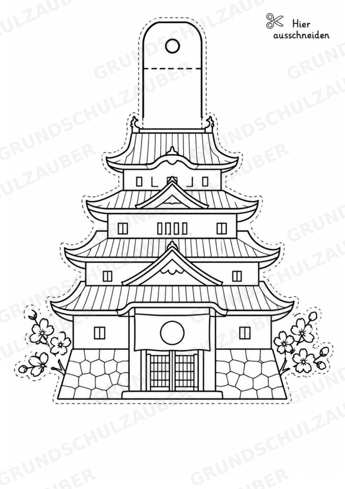 Japan – Fensterdeko – Basteln – Ausmalbild – Ausschneiden – 15 Vorlagen – Materialseite 9