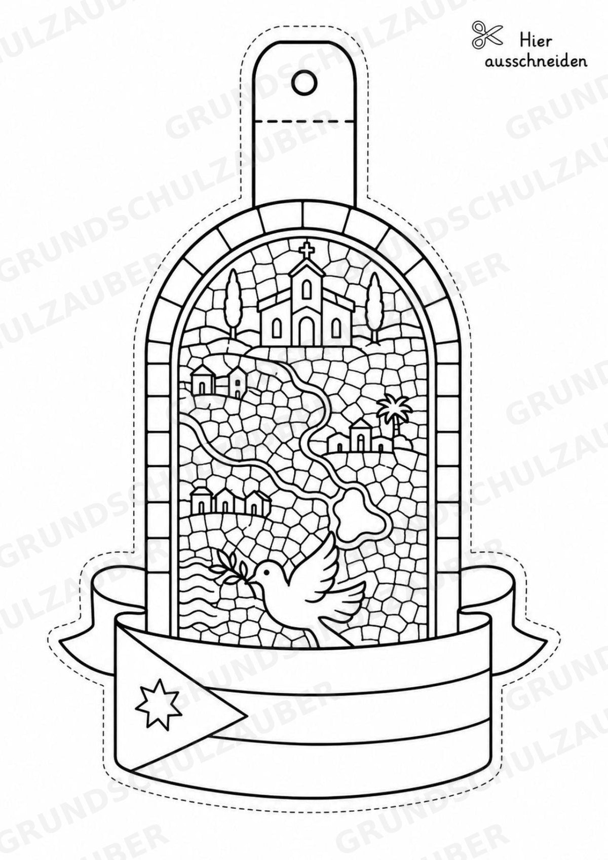 Jordanien – Fensterdeko – Basteln – Ausmalbild – Ausschneiden – 15 Vorlagen – Materialseite 11