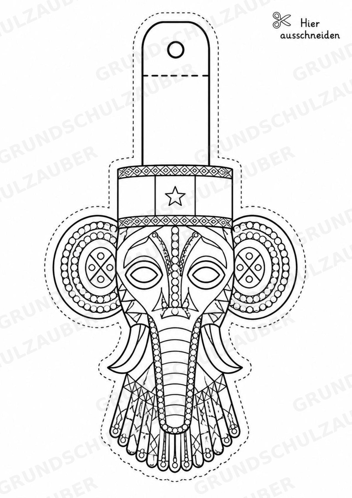 Kamerun – Fensterdeko – Basteln – Ausmalbild – Ausschneiden – 15 Vorlagen – Materialseite 10