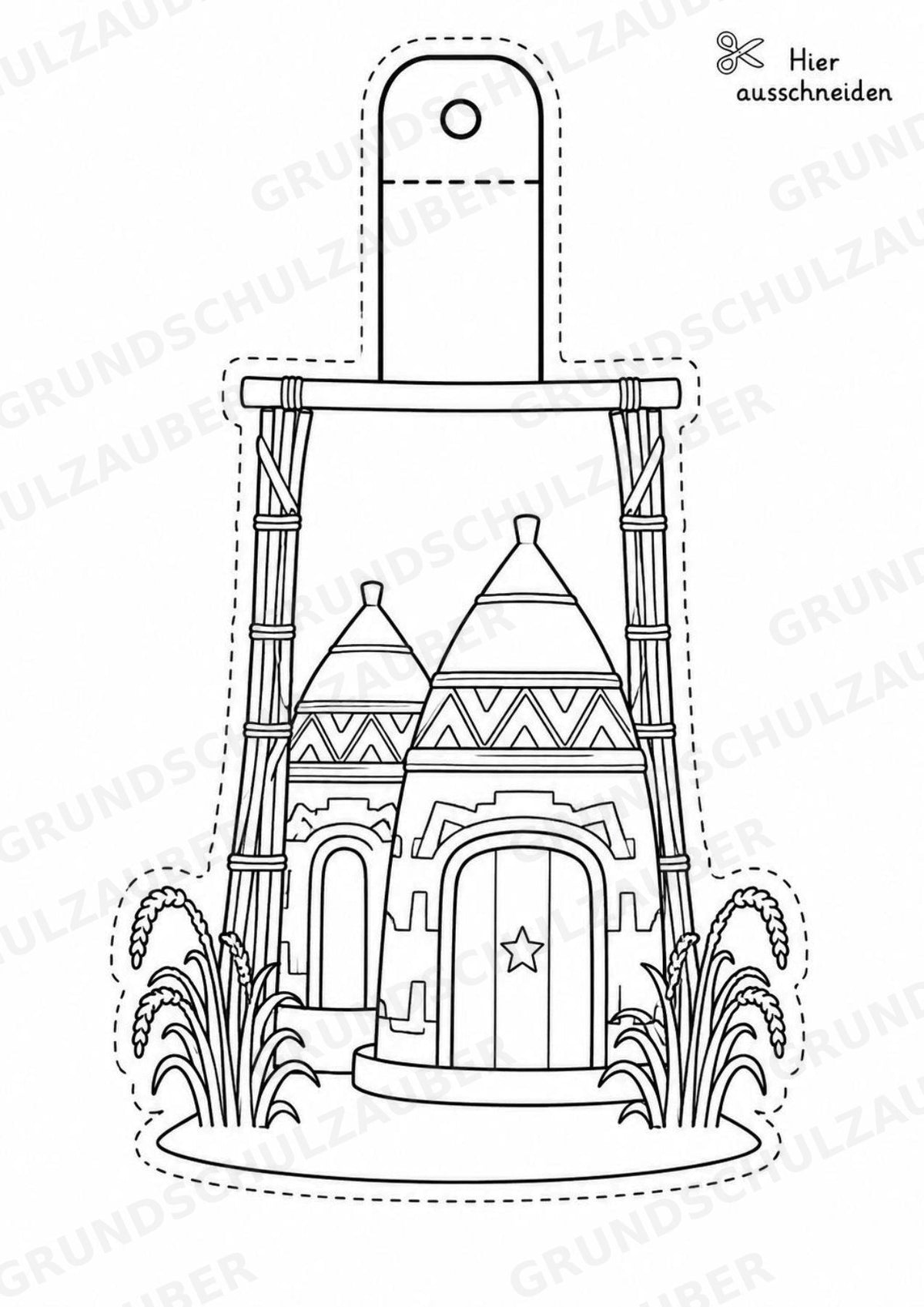 Kamerun – Fensterdeko – Basteln – Ausmalbild – Ausschneiden – 15 Vorlagen – Materialseite 15
