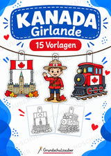 Kanada – Fensterdeko – Basteln – Ausmalbild – Ausschneiden – 15 Vorlagen – Cover