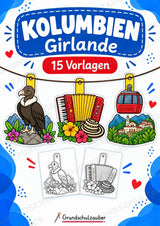 Kolumbien – Fensterdeko – Basteln – Ausmalbild – Ausschneiden – 15 Vorlagen – Cover