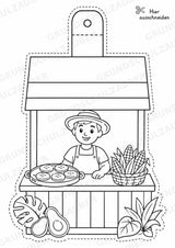 Kolumbien – Fensterdeko – Basteln – Ausmalbild – Ausschneiden – 15 Vorlagen – Materialseite 12