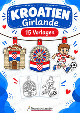 Kroatien – Fensterdeko – Basteln – Ausmalbild – Ausschneiden – 15 Vorlagen – Cover