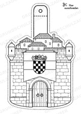 Kroatien – Fensterdeko – Basteln – Ausmalbild – Ausschneiden – 15 Vorlagen – Materialseite 2
