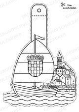 Kroatien – Fensterdeko – Basteln – Ausmalbild – Ausschneiden – 15 Vorlagen – Materialseite 5