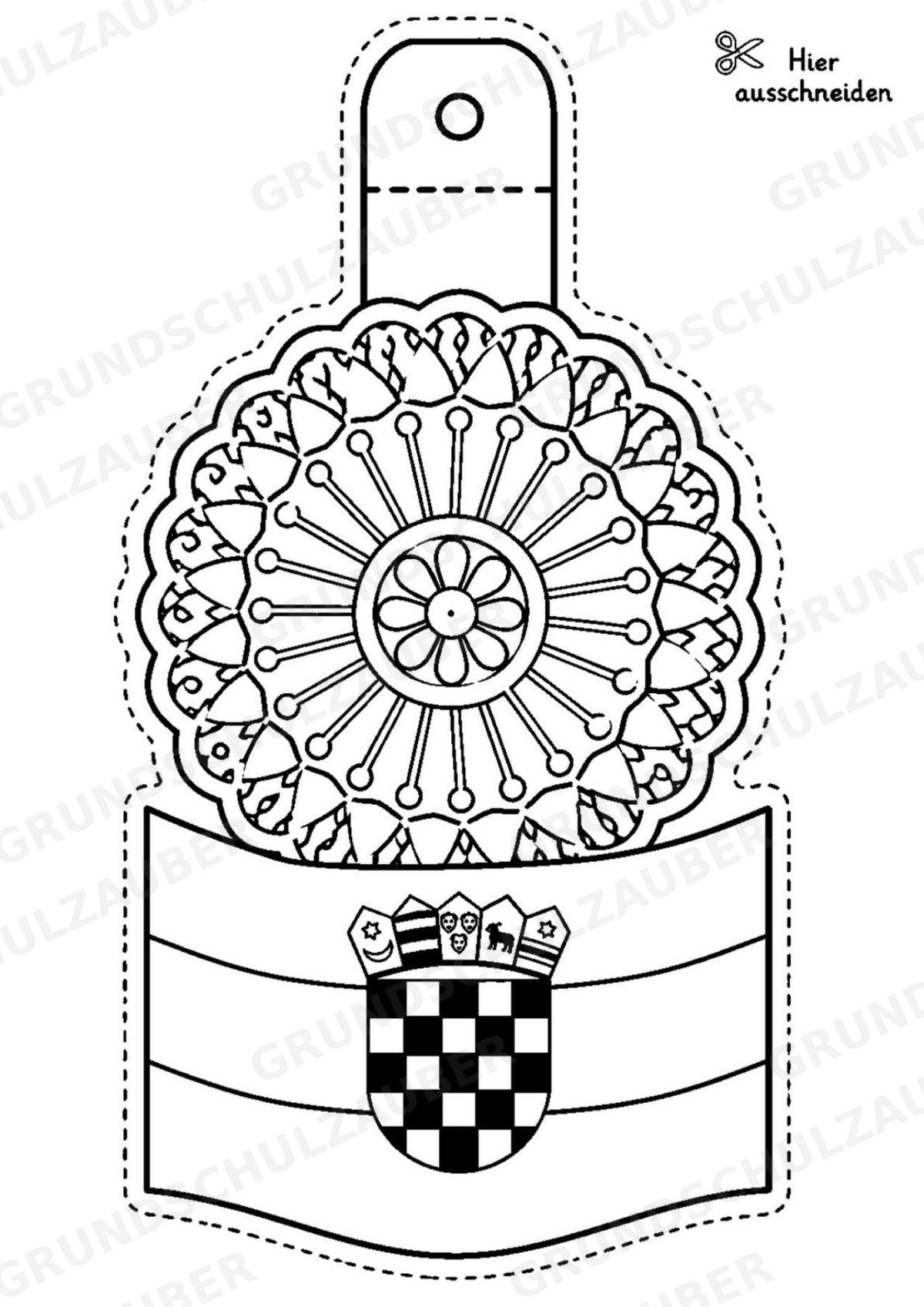 Kroatien – Fensterdeko – Basteln – Ausmalbild – Ausschneiden – 15 Vorlagen – Materialseite 9