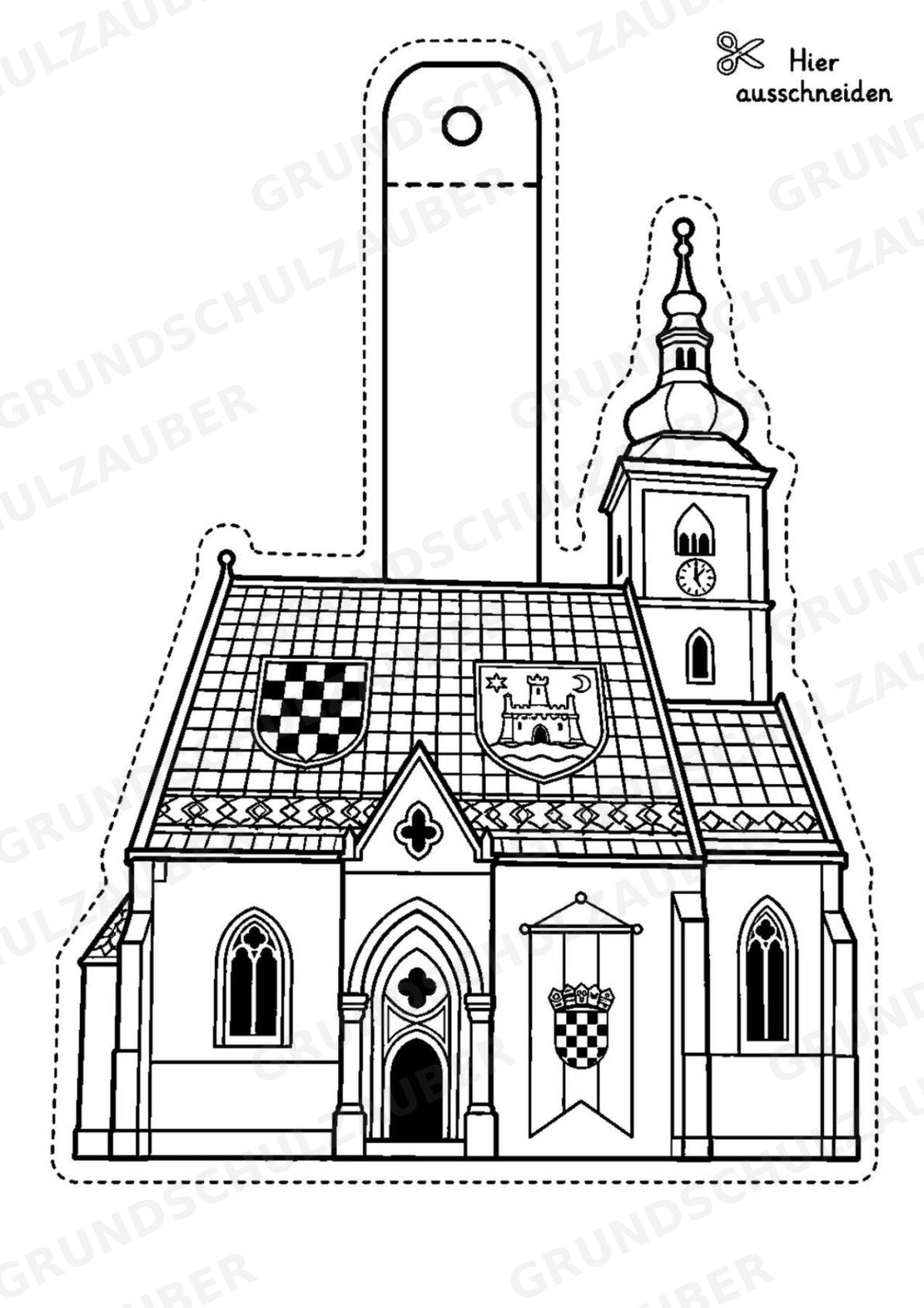 Kroatien – Fensterdeko – Basteln – Ausmalbild – Ausschneiden – 15 Vorlagen – Materialseite 12