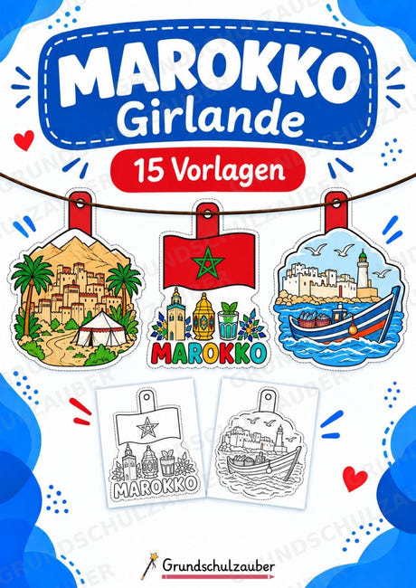 Marokko – Fensterdeko – Basteln – Ausmalbild – Ausschneiden – 15 Vorlagen – Cover