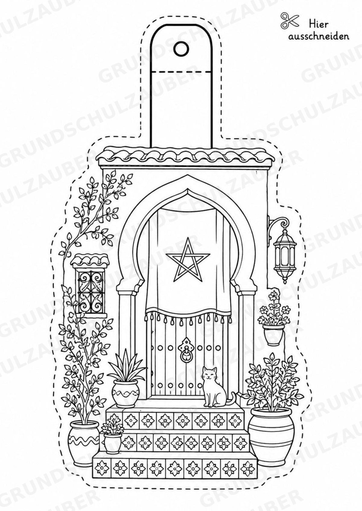 Marokko – Fensterdeko – Basteln – Ausmalbild – Ausschneiden – 15 Vorlagen – Materialseite 4