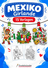 Mexiko – Fensterdeko – Basteln – Ausmalbild – Ausschneiden – 15 Vorlagen – Cover