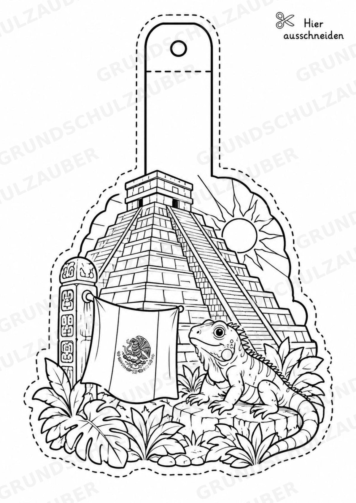 Mexiko – Fensterdeko – Basteln – Ausmalbild – Ausschneiden – 15 Vorlagen – Materialseite 3