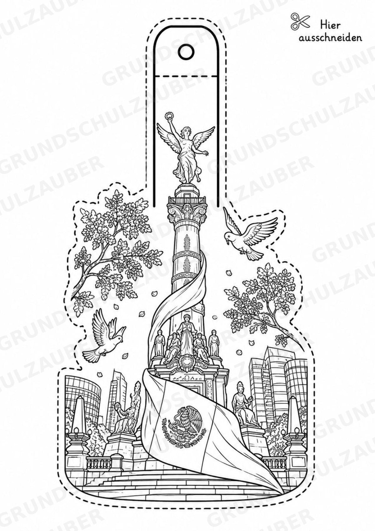 Mexiko – Fensterdeko – Basteln – Ausmalbild – Ausschneiden – 15 Vorlagen – Materialseite 14
