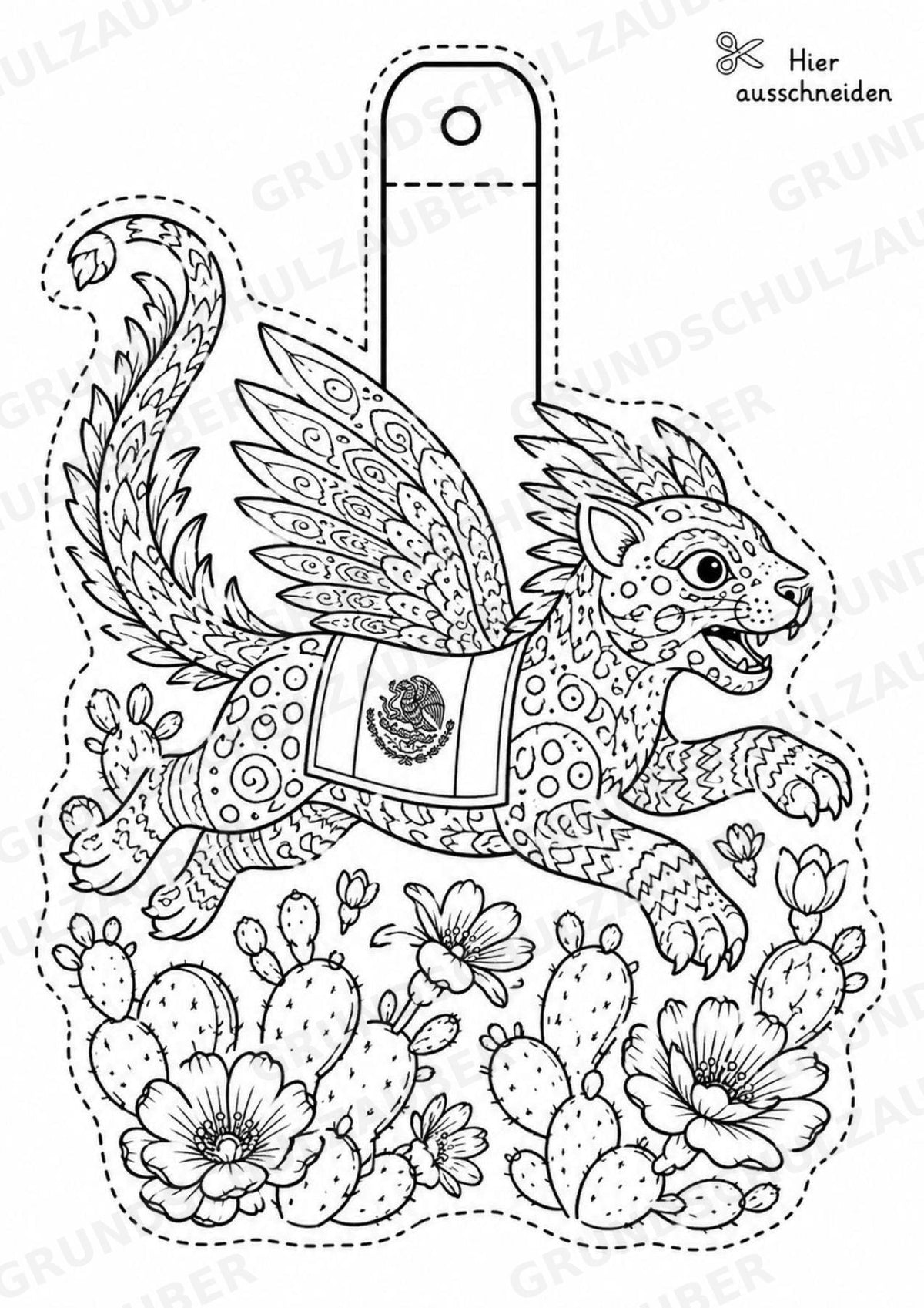 Mexiko – Fensterdeko – Basteln – Ausmalbild – Ausschneiden – 15 Vorlagen – Materialseite 15