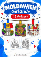 Moldawien – Fensterdeko – Basteln – Ausmalbild – Ausschneiden – 15 Vorlagen – Cover