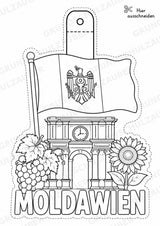 Moldawien – Fensterdeko – Basteln – Ausmalbild – Ausschneiden – 15 Vorlagen – Materialseite 2