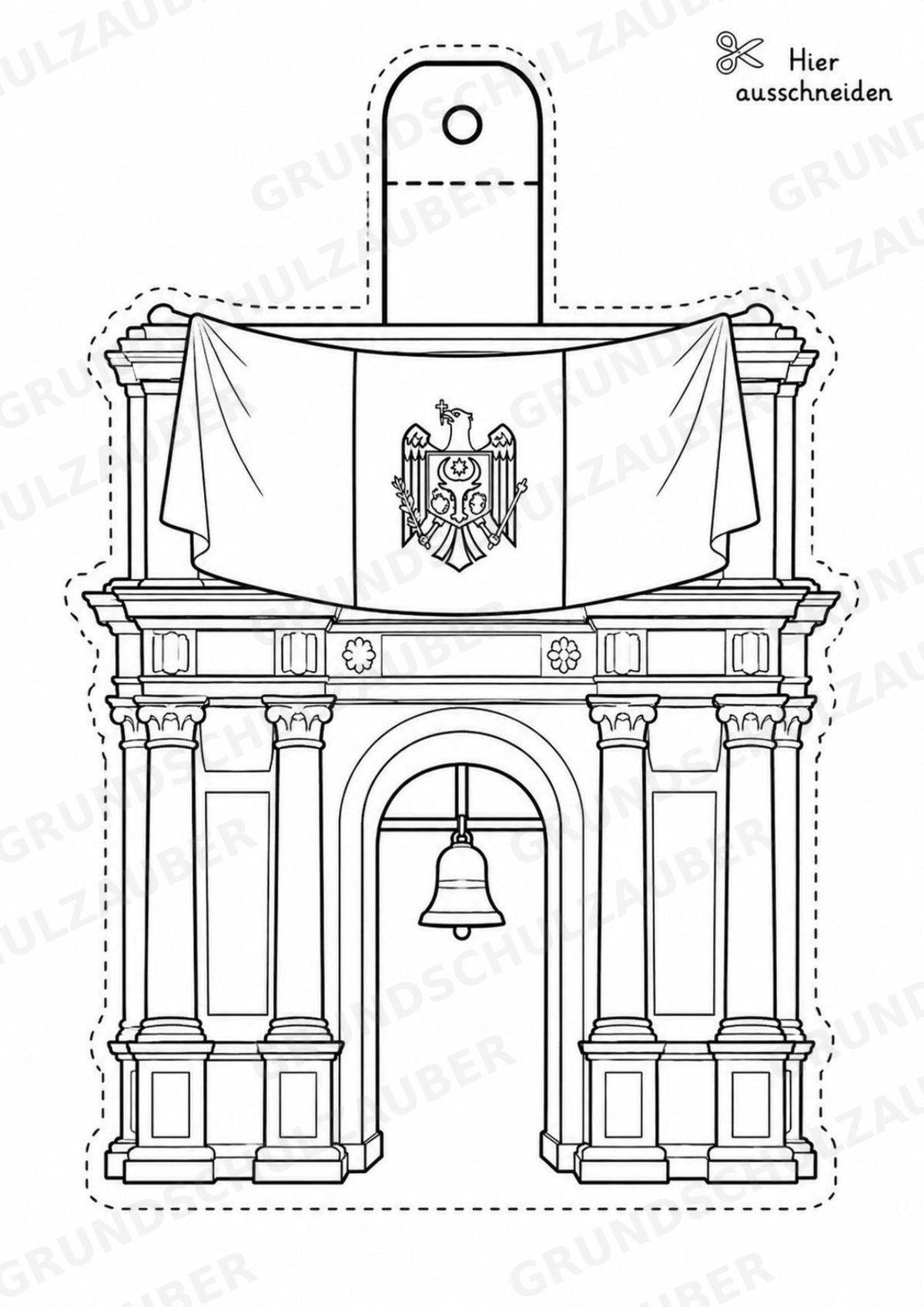 Moldawien – Fensterdeko – Basteln – Ausmalbild – Ausschneiden – 15 Vorlagen – Materialseite 3