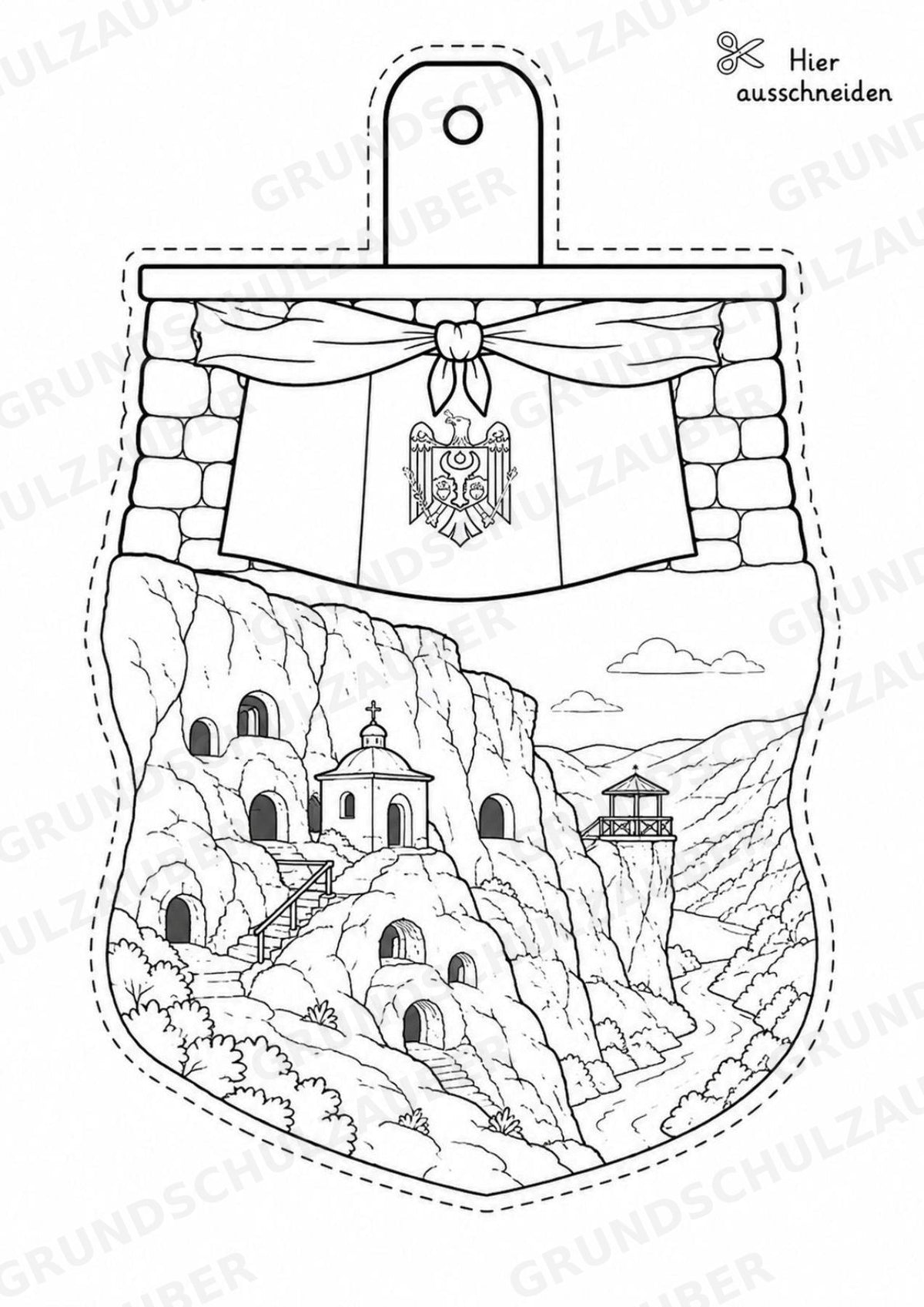 Moldawien – Fensterdeko – Basteln – Ausmalbild – Ausschneiden – 15 Vorlagen – Materialseite 4