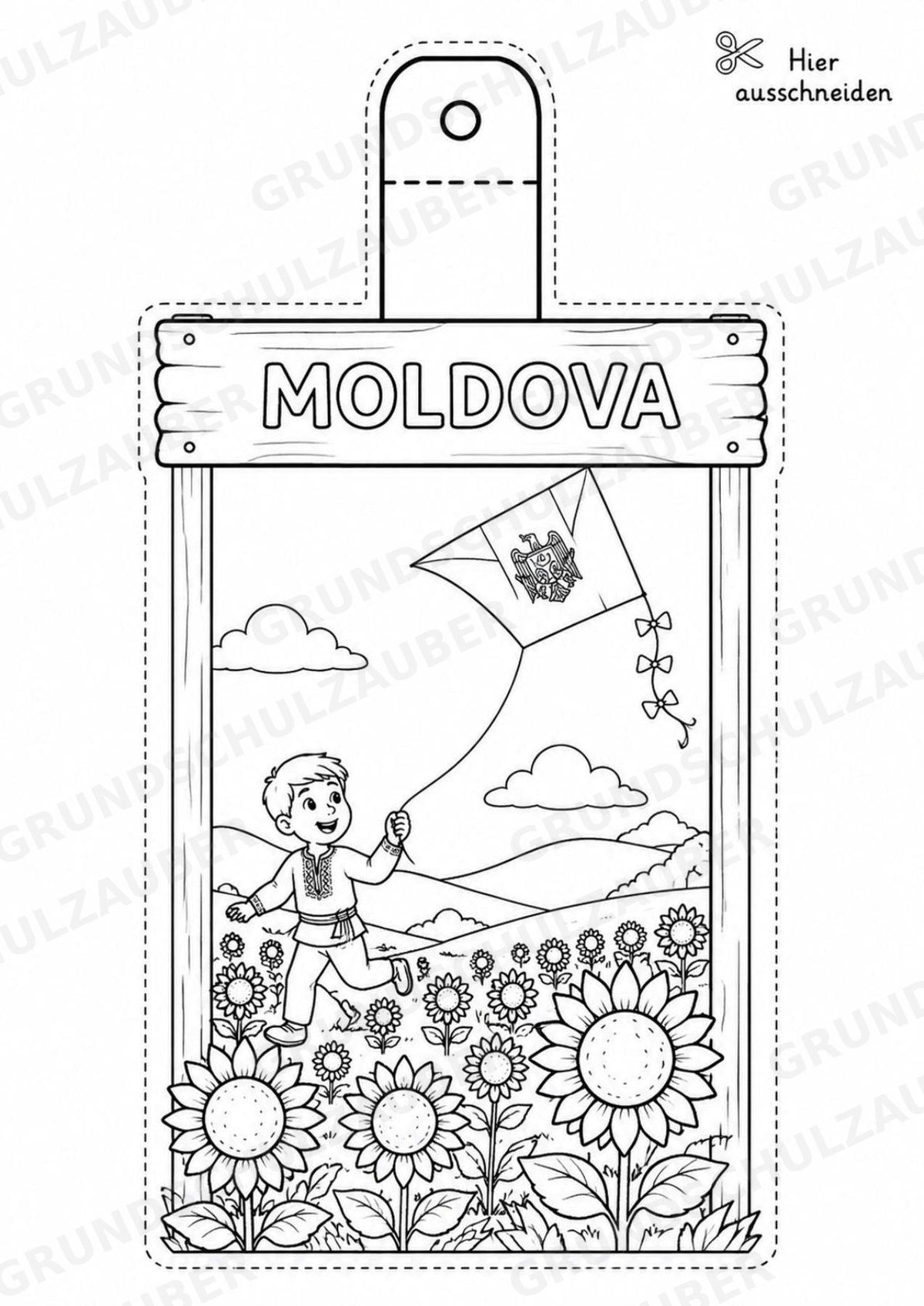 Moldawien – Fensterdeko – Basteln – Ausmalbild – Ausschneiden – 15 Vorlagen – Materialseite 12