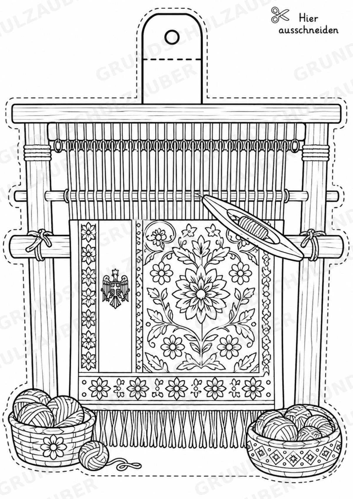 Moldawien – Fensterdeko – Basteln – Ausmalbild – Ausschneiden – 15 Vorlagen – Materialseite 13