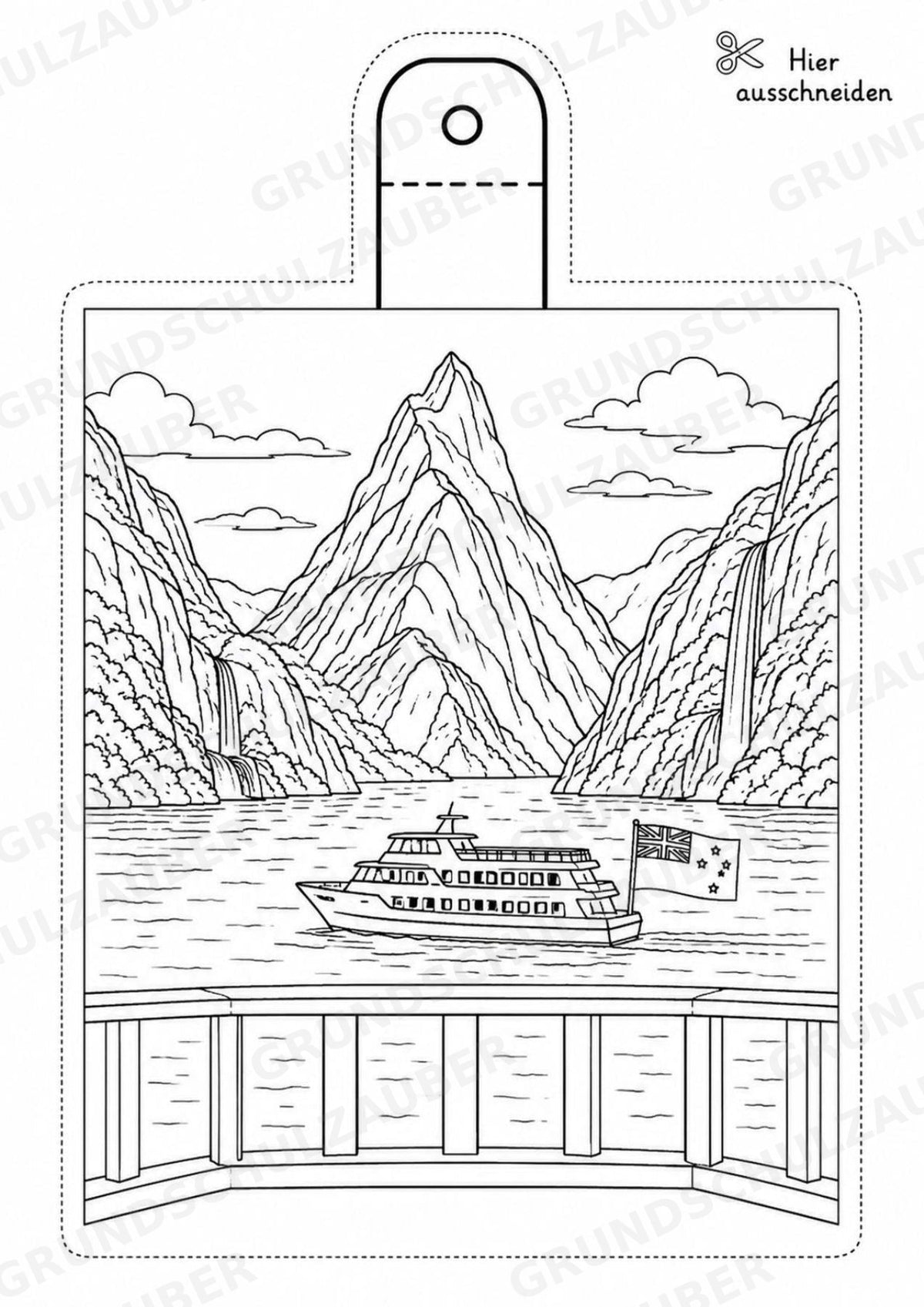 Neuseeland – Fensterdeko – Basteln – Ausmalbild – Ausschneiden – 15 Vorlagen – Materialseite 8