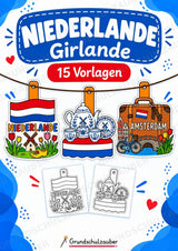 Niederlande – Fensterdeko – Basteln – Ausmalbild – Ausschneiden – 15 Vorlagen – Cover