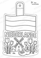 Niederlande – Fensterdeko – Basteln – Ausmalbild – Ausschneiden – 15 Vorlagen – Materialseite 2