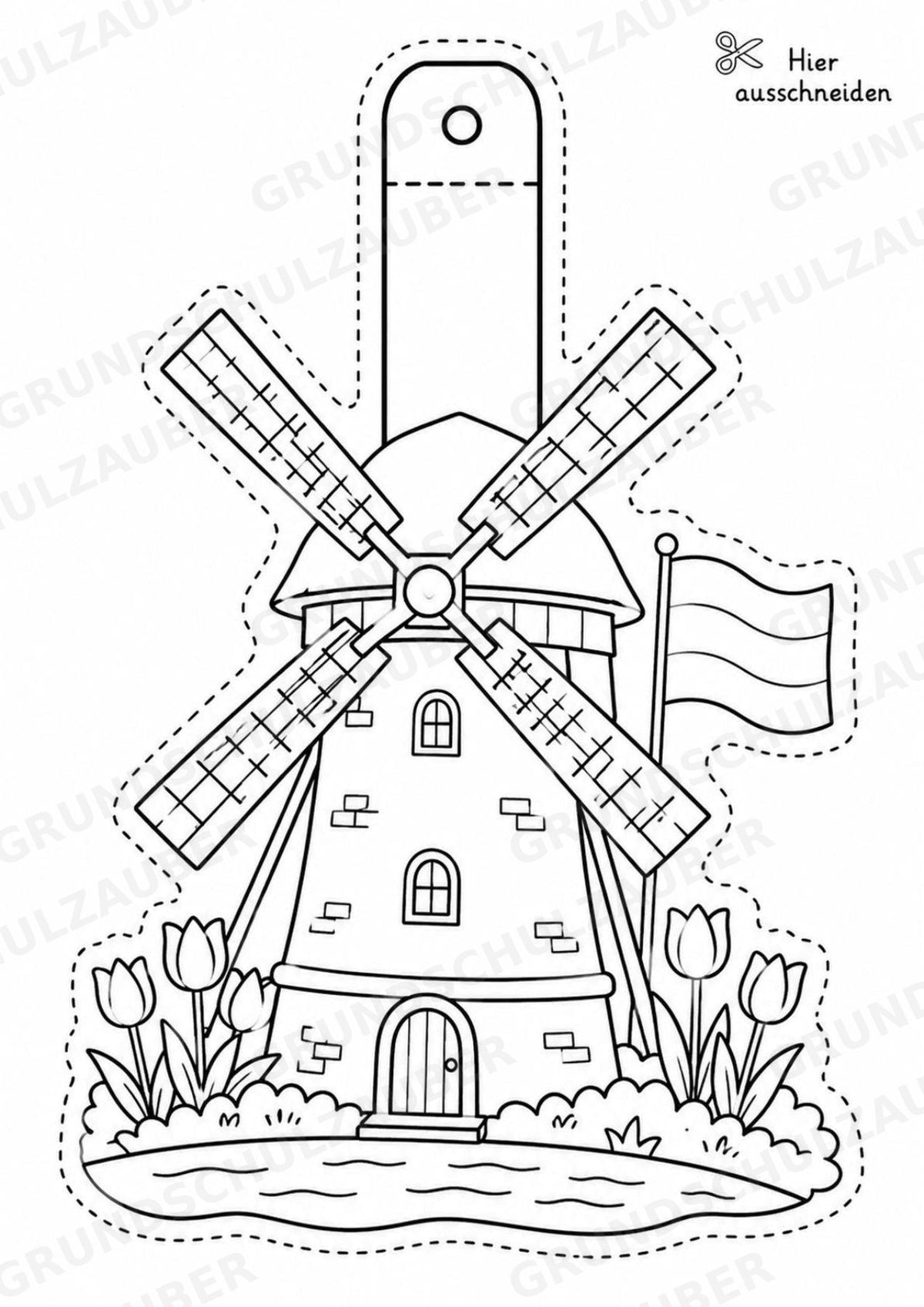 Niederlande – Fensterdeko – Basteln – Ausmalbild – Ausschneiden – 15 Vorlagen – Materialseite 3