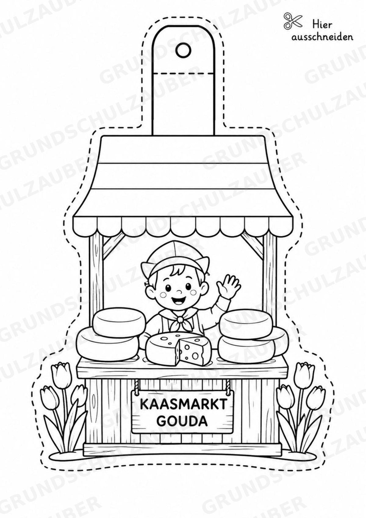 Niederlande – Fensterdeko – Basteln – Ausmalbild – Ausschneiden – 15 Vorlagen – Materialseite 7
