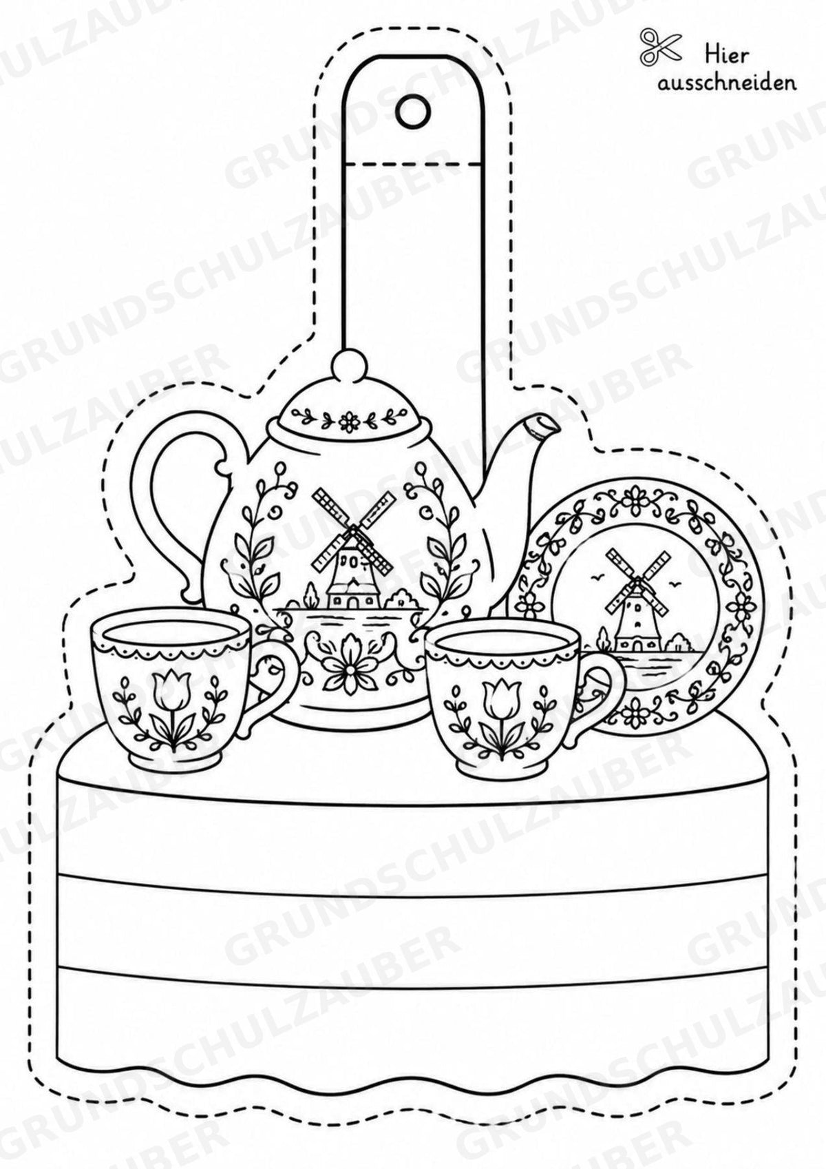 Niederlande – Fensterdeko – Basteln – Ausmalbild – Ausschneiden – 15 Vorlagen – Materialseite 9