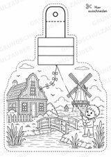 Niederlande – Fensterdeko – Basteln – Ausmalbild – Ausschneiden – 15 Vorlagen – Materialseite 13