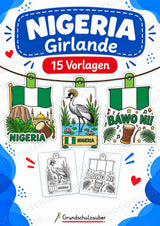 Nigeria – Fensterdeko – Basteln – Ausmalbild – Ausschneiden – 15 Vorlagen – Cover