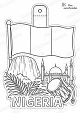 Nigeria – Fensterdeko – Basteln – Ausmalbild – Ausschneiden – 15 Vorlagen – Materialseite 2